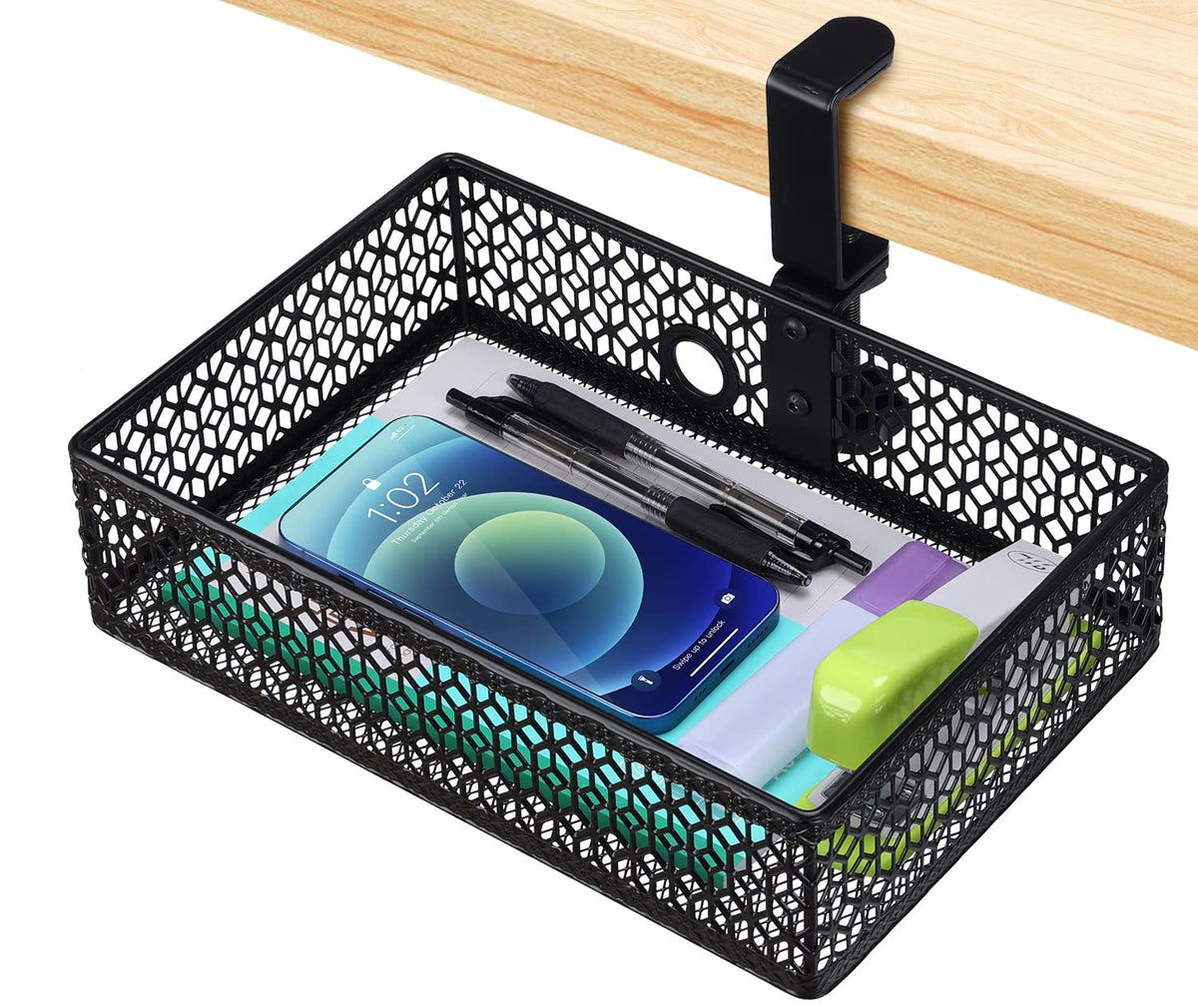 ROSYLINE Under Desk Storage Basket Hanging Drawer Tray - Image 1