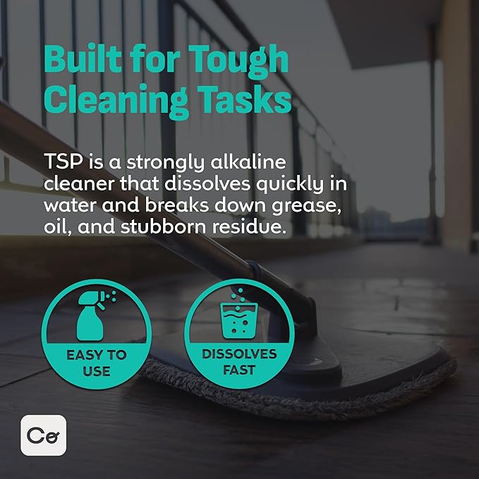 Trisodium Phosphate - TSP Cleaner (2 Oz) Heavy-Duty Cleaner & Degreaser for Walls, Floors & Outdoor Surfaces | Removes Grease, Dirt & Stains | Ideal for Home & Industrial Use
