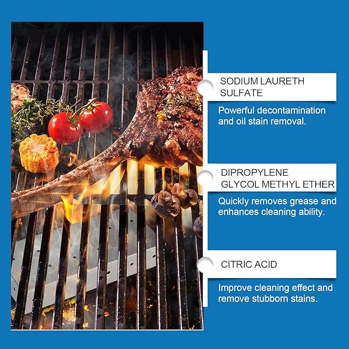 Grill & Oven Cleaner, Heavy-Duty Foam For Grease & Carbon, Multi-Surface Kitchen Degreaser(1PCS)
