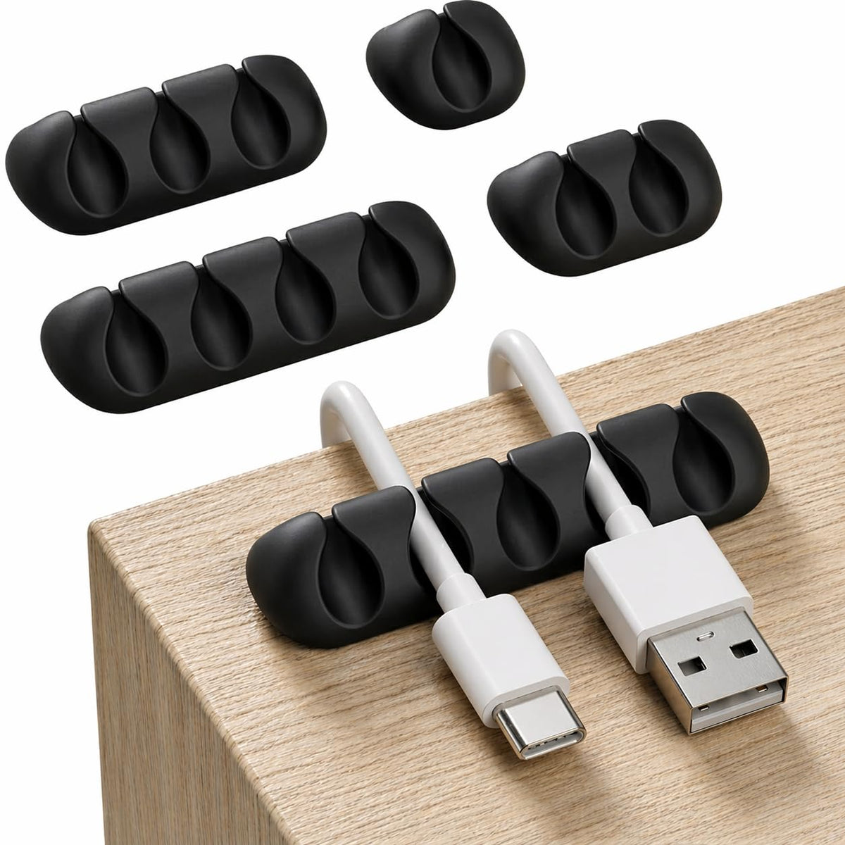 Cord Organizer for Desk, Nightstand Cable Holder - Image 1