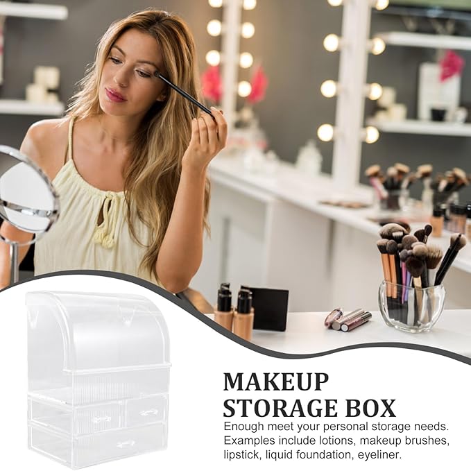 MERRYHAPY Large Capacity Makeup Organizer Box Acrylic Drawer Storage Desktop Makeup Organizer