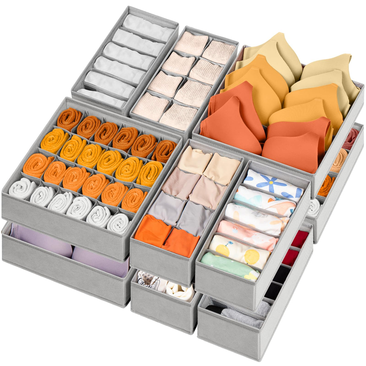 Criusia 12 Pack Sock Underwear Drawer Organizer Dividers, 116 - Image 1