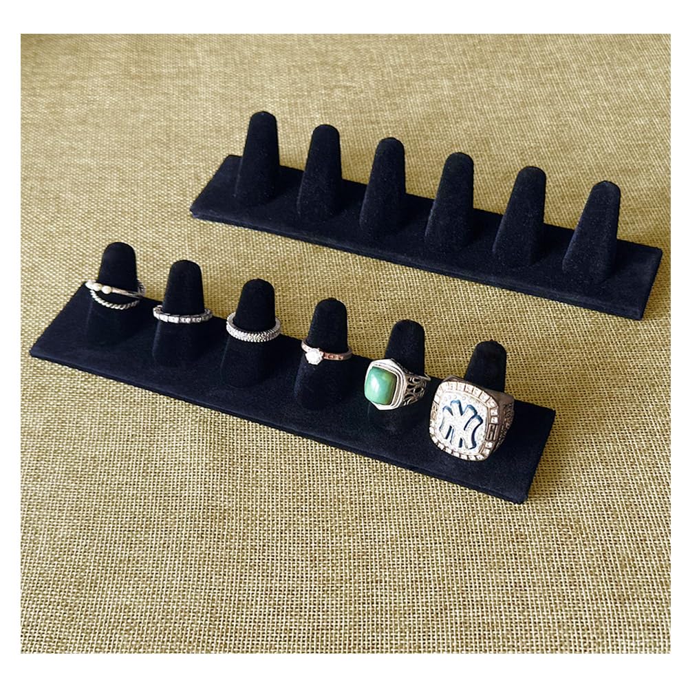 Black Velvet Ring Display, Ring Holder Display for Jewelry Stand - Image 1