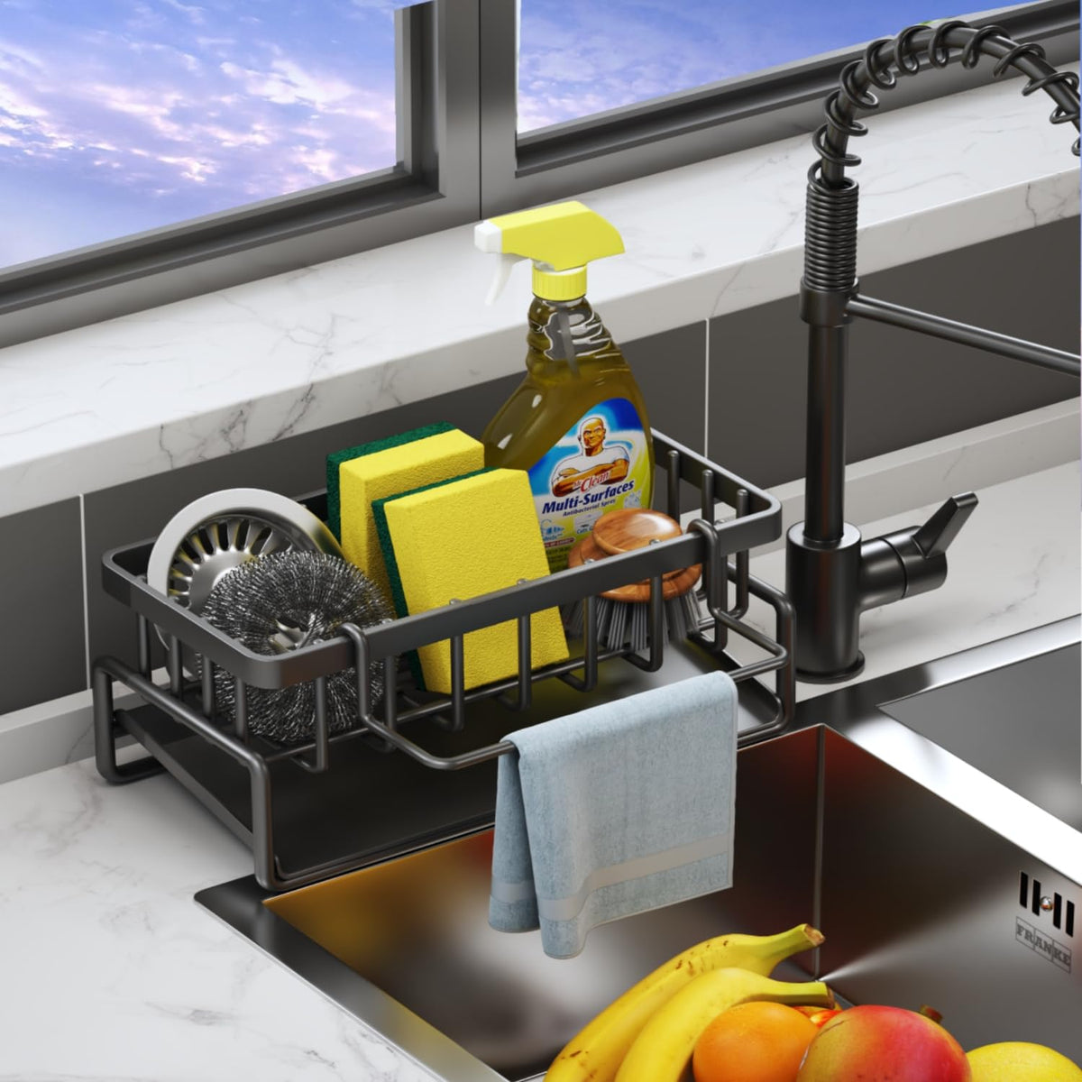 Sponge Holder for Kitchen Sink, Kitchen Sink Caddy Rustproof 304 - Image 1