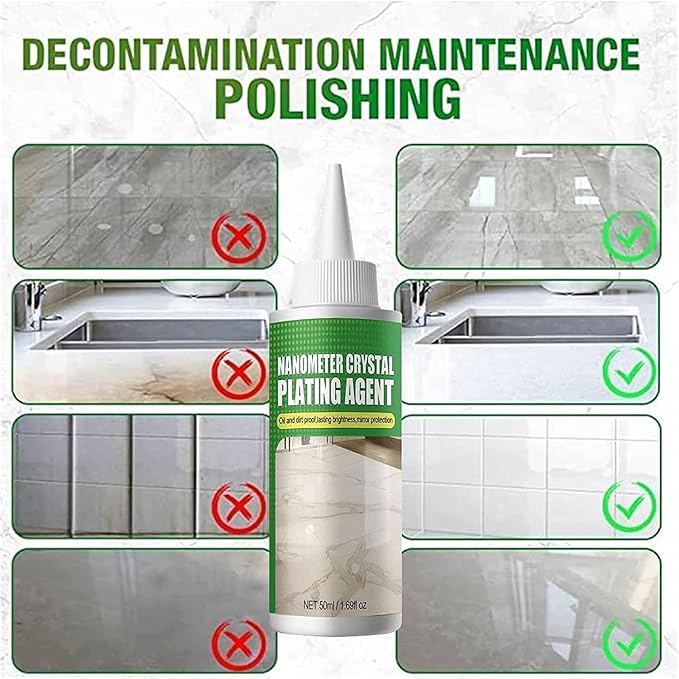 2Pcs Nano Crystal Coating Agent For Tile & Furniture, Upgrade Granite Countertop Cleaner and Sealer with Protection, Quartz Marble Stone Polish Cleaner for Permanent Hold & Shine Effect