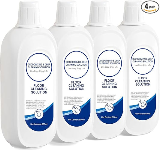 Floor Cleaning Solution Compatible with Tineco Floor Cleaner Solution Deep Clean for Tineco Solution Cleaning Liquid for Multiple Hard Floors, for All Robotic Vacuum Mop Residue & Streak Free 4 Packs