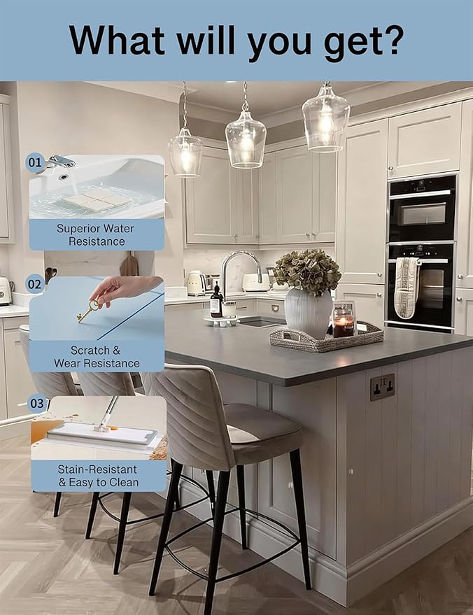 Bathroom Tile Paint, Sink Countertop Shower Paint 17oz, White Tub and Tile Refinishing Kit 10Pcs Tools, Low Odor Porcelain Fiberglass Tub Paint, for DIY Resurfacing Reglaze, 25-30 sq.ft