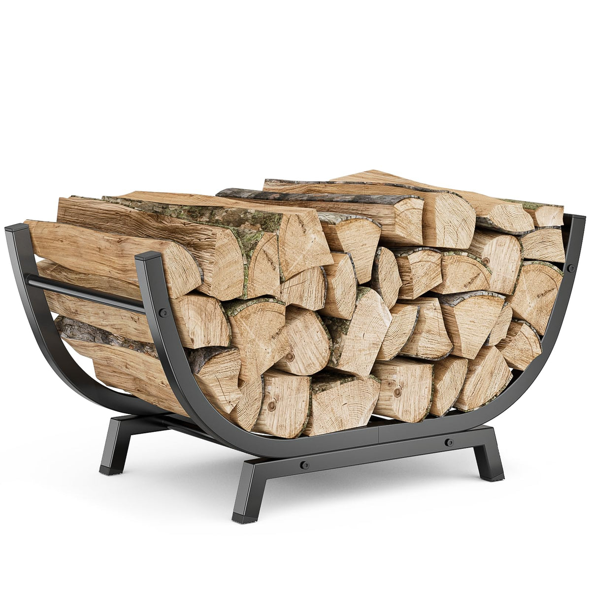 Firewood Rack - 25 inch Outdoor Indoor Metal Firewood - Image 1