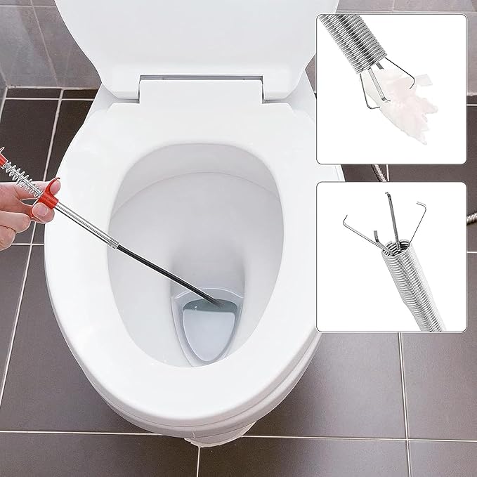 Drain Snake,33 inch Flexible Claw Grabber Tool,Drain Clog Remover - Snake Drain Hair Removal Tool for Home Sink, Bathroom Tub,Drain, Toilet, Tight Spaces