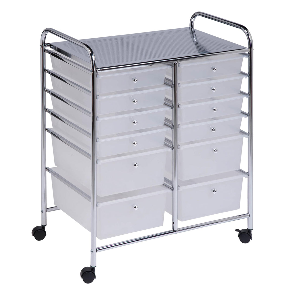 Honey-Can-Do Rolling Craft Storage Cart, Clear, 12-Drawer - Image 1