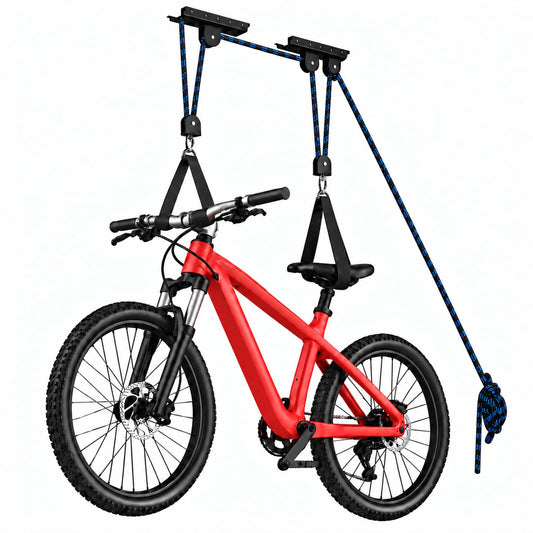 1 Pack Bike Hoist, Upgraded Bike Ceiling Mount Pulley for Garage - Image 1