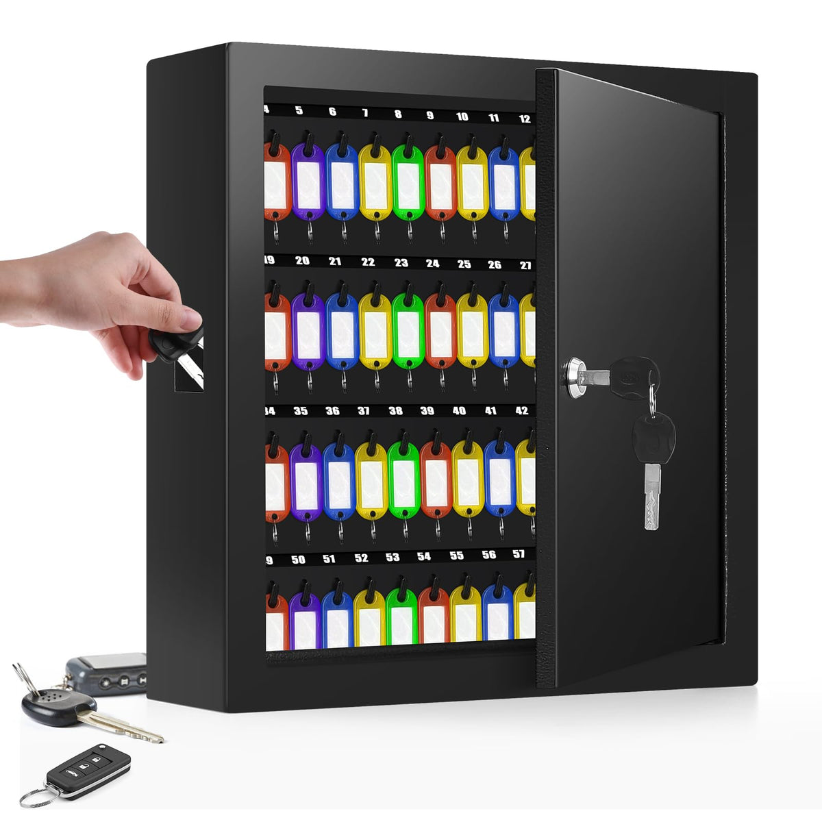 100 Keys Key Cabinet with Drop Slot, Anti-Theft Key Lock Box - Image 1