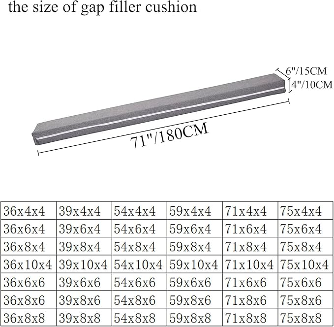 SAMTY Bed Filler for headboard Space Gap Filler Bolster Pillow Stopper for Sofa Crack Filler Between Headboard and Mattress California King Size