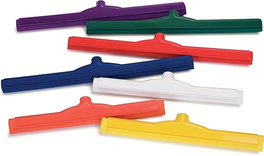 SPARTA 4156702 Plastic Floor Squeegee, Shower Squeegee With Double Foam For Window, Glass, Shower Door, Floor, Windshield, 18 Inches, White, (Pack of 6)
