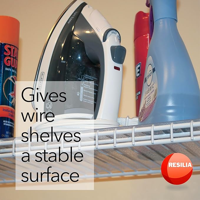 RESILIA Closet Shelf Liner for Wire Shelving – 12" Wide x 25' Long Heavy Duty Waterproof Liners, Clear PVC Covers for Kitchen Pantry, Bathroom Closet, & Cabinet Storage, Made in The USA