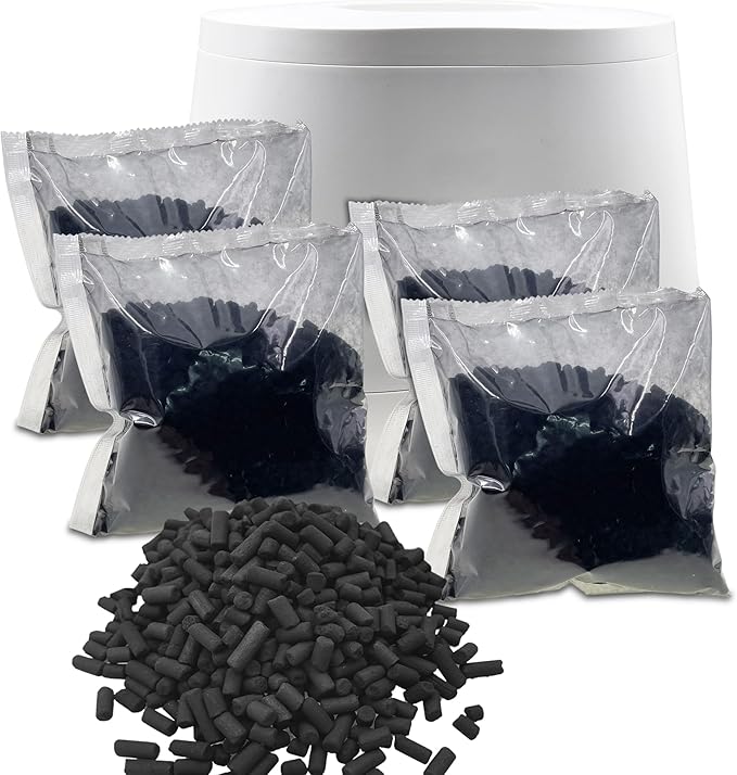 4 Pack Odor Absorbing Filter Refills for Lomi Smart Waste Kitchen Composter Top and Back Filters, Replacement Activated Charcoal Filters Compatible with Electric Countertop Compost Bin