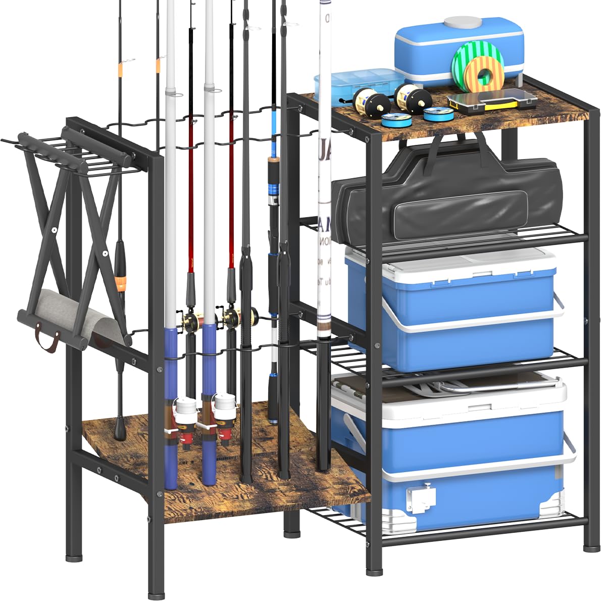 Fishing Rod Holders for Garage, Fishing Pole Holder Stand - Image 1