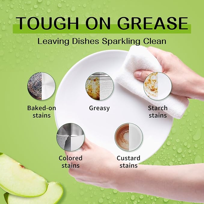 YUCO Dishwasher Detergent Sheets 100 Loads, Liquid-Free Dish Soap Cleaner Strips Eco-Friendly No Plastic Dishwasher Pods Detergent, Use in Dishwasher or Sink, Leaving Dishes Sparkling Clean (Apple)