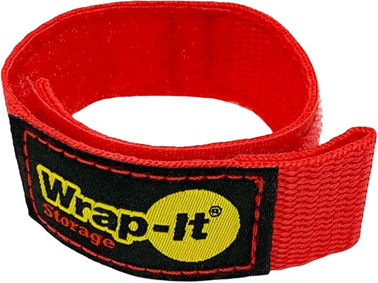 Wrap-It Storage Quick-Strap Cord Wraps, 9 inch (12 Pack) Red - Hook and Loop Strap, Extension Cord Holder Gifts for Boat, Rope, Hose, and Cable Storage and Organization