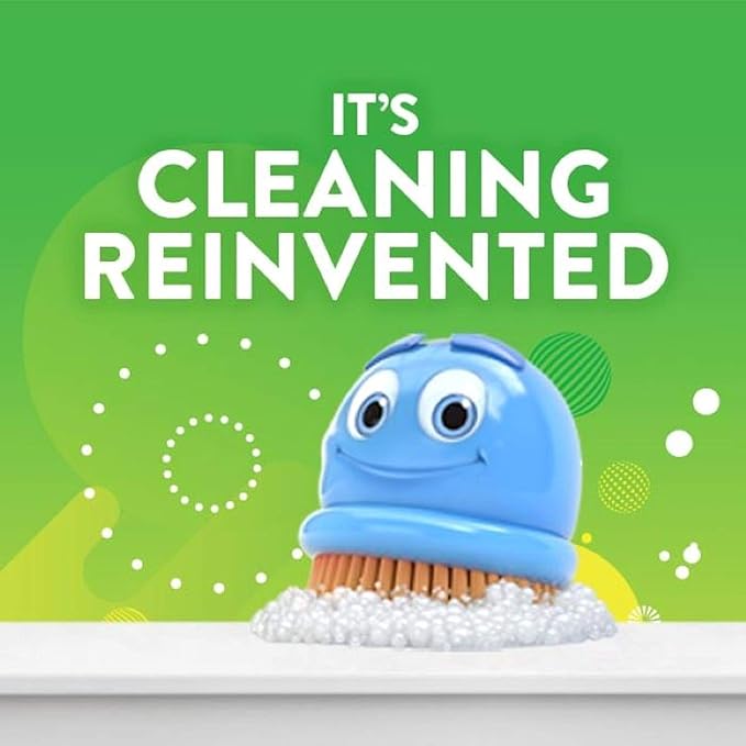 Scrubbing Bubbles Fresh Gel Toilet Bowl Cleaning Stamps,Helps Keep Toilet Clean and Helps Prevent Limescale & Rings,Rainshower Scent,1 Dispenser with 6 Fresh Gel Stamps,(Pack of 4)