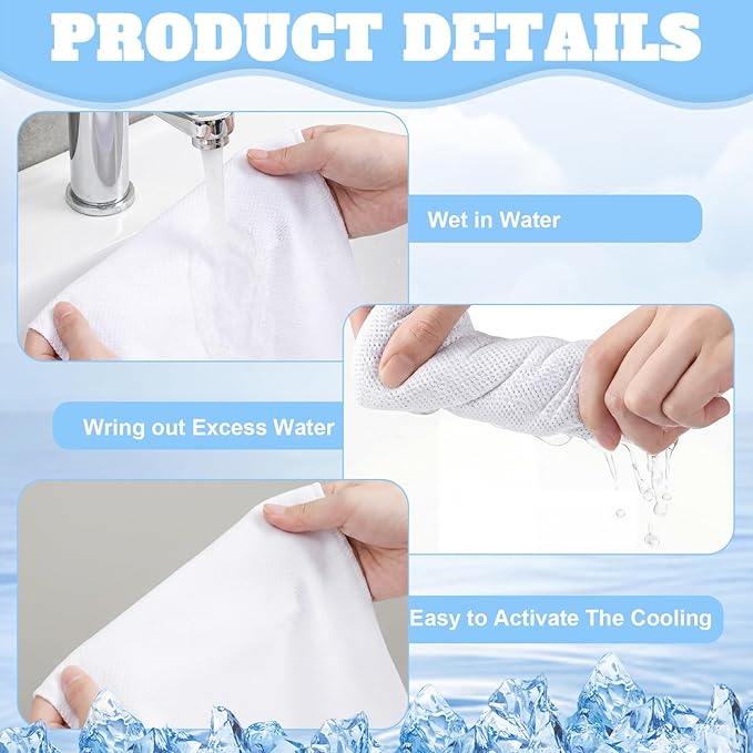 Honoson Cooling Towel Bulk - Neck & Face Cool Chilly Towels Microfiber Breathable Sport Sweat Rag for Gym, Yoga, Travel, Camping, Running, Outdoor