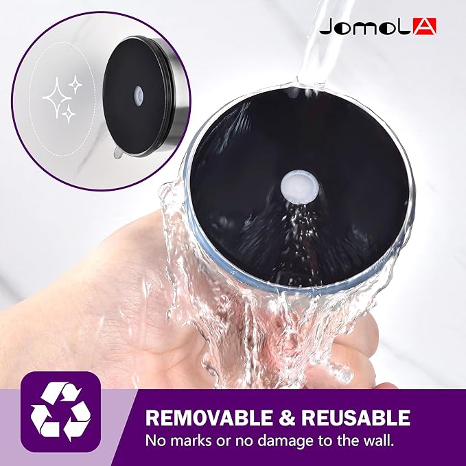 JOMOLA Suction Cup Hooks for Shower Wall Stainless Steel Vacuum Suction Hook Heavy Duty Bathroom Suction Towel Holder for Inside Shower Coat Hooks Wall Hanger for Door Glass Kitchen Brushed 2Pcs