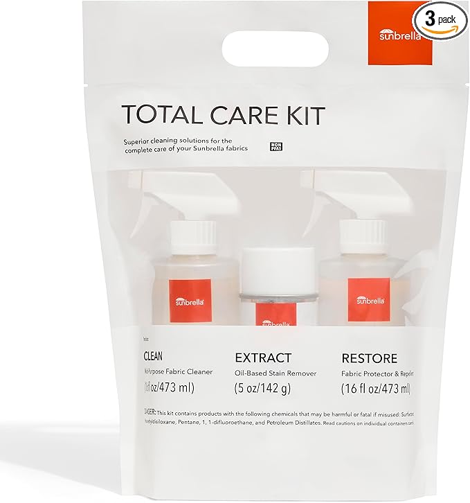 Sunbrella Total Care Kit | Clean, Protect & Restore Fabric & Upholstery | Fabric Cleaner, Stain Remover, and Protector Bundle | 16 fl oz / 5 fl oz