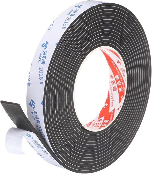 PATIKIL Sponge Rubber Foam Tape, 25/32" W x 1/8" t x 16.4ft l Self-Adhesive Foam Insulation Tape Weather Stripping for Window Door Soundproofing Weatherstrip AC Seal Strip, Black