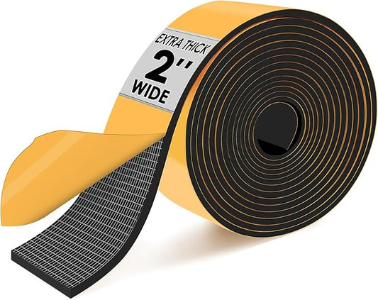 Pipe Insulation Tape, Outdoor Water Pipe Insulation Wrap, Foam Insulation Tape for Outdoor Pipes Winter Freeze Protection, Heat Tape for Water Pipes, Copper Pipes, PVC, AC Line, 2in x 15ft, Black