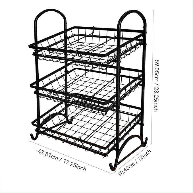 Stackable Candy Display Rack|Stackable Candy Organizer|Multi-Function Snack Rack&Shelf for Chips |Perfect Display Solution for Stores (Black, Large)