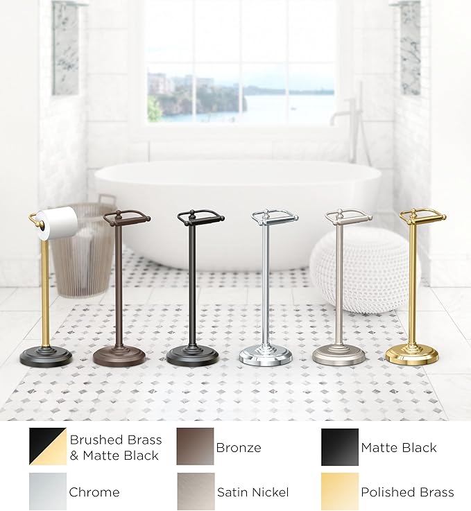 Gatco 1436C Pedestal Toilet Paper Holder, Chrome Large, 22" H