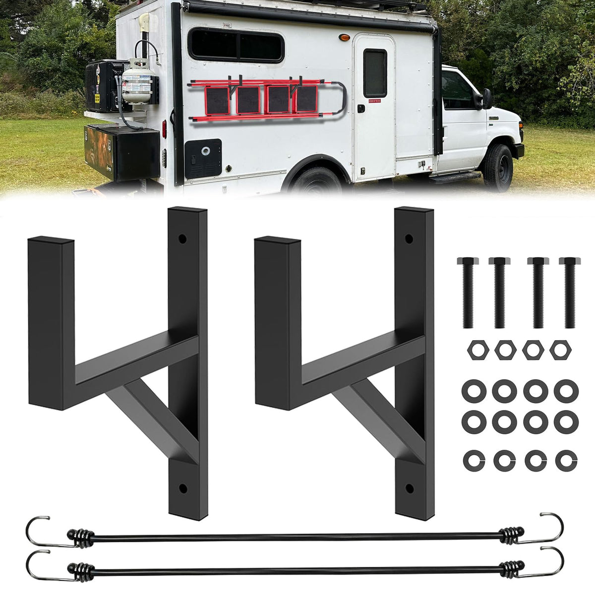 Trailer Ladder Rack, Side Mount, Heavy Duty Steel, 2 Pack - Image 1
