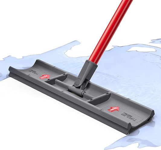 Tyroler Heavy Duty Floor Squeegee for Concrete Floors | 16.5" Squeegee for Floor with 55" 4-Part Handle | Squeegees Broom for Floors | The MoppyShmoppy is The Ideal Squeegees Mop for All Surfaces