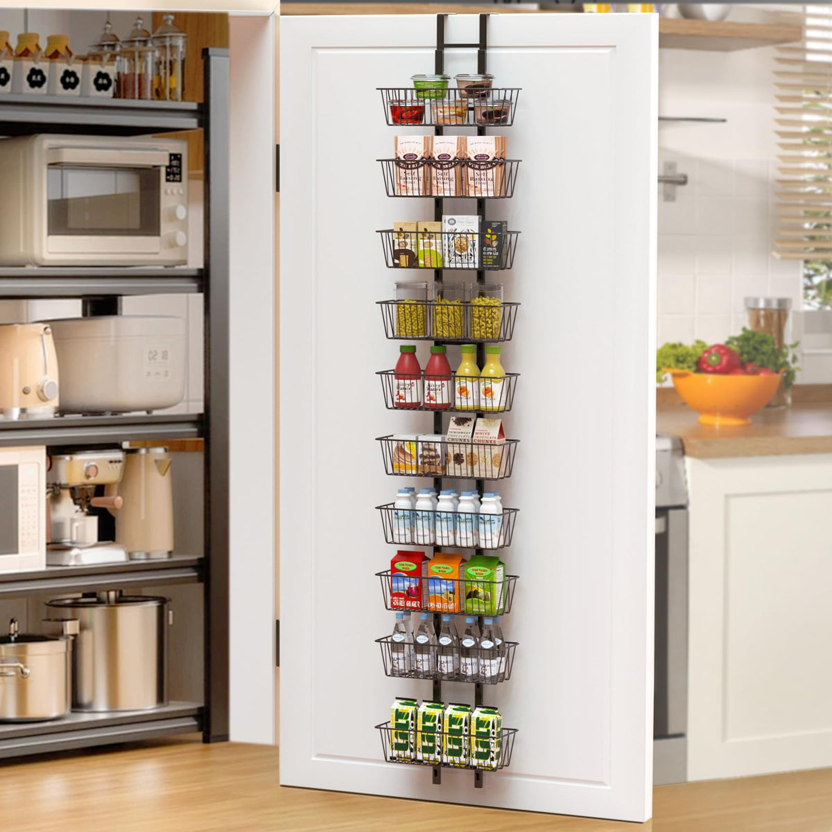 10 Tier Over the Door Pantry Organizer, Over the Door Organizer - Image 1