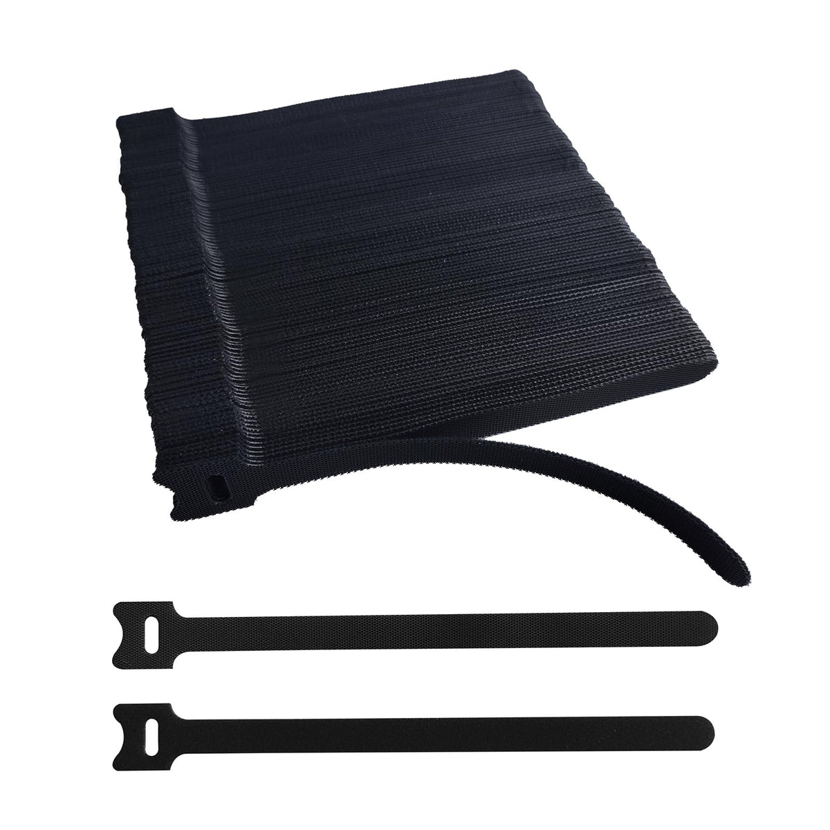 200 PCS 8 Inches Black Reusable Cable Ties, Adjustable Cord - Image 1