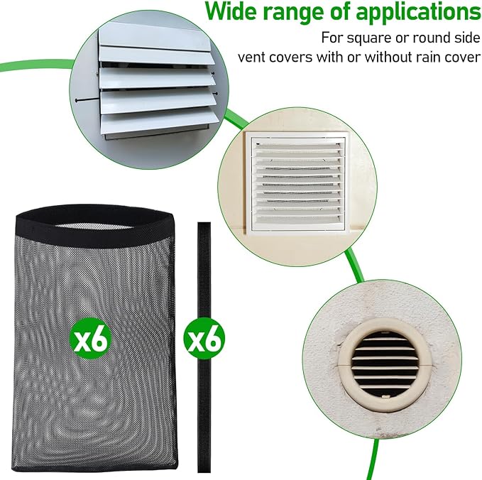 6PCS Dryer Lint Catcher, Dryer Vent Lint Bag, Lint Catcher for Dryer, Dust Bag Lint Bag for Dryer Vent Outdoor, Lint Trap for Dryer Vent Outside