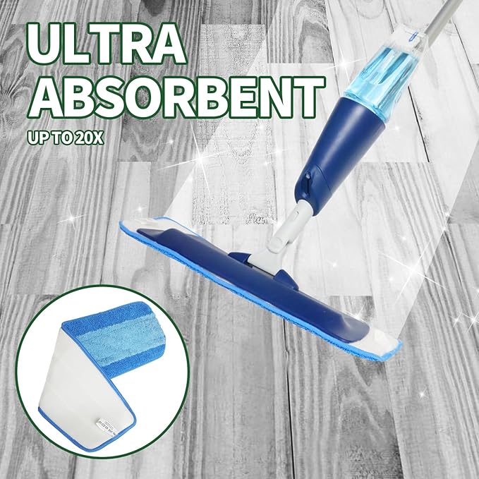 9 Pack Microfiber Cleaning Pads, Reusable Microfiber Mop Pads for 18 Inch Mop, Hardwood Floor Replacement Cleaning Mop Pads, Machine Washes