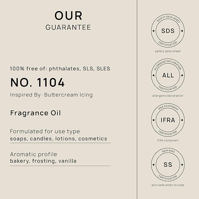 VINEVIDA [4oz] Buttercream Icing Fragrance Oil for Candle Making and Soap Making - Premium Candle Scents for Soy Candles