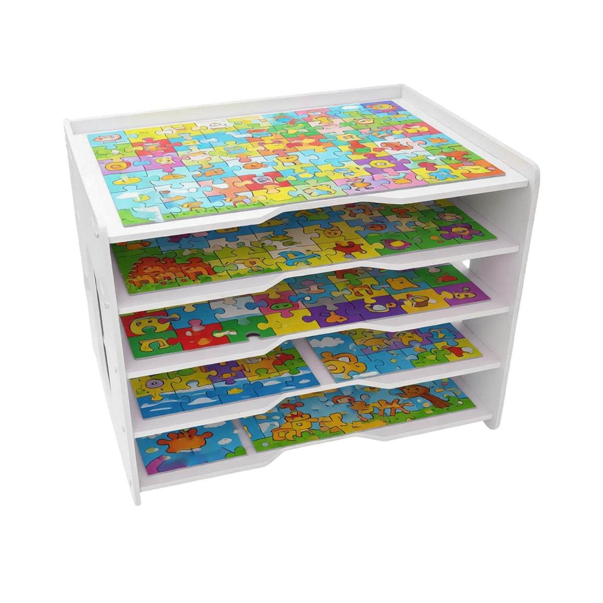 5 Tier Puzzle Organizer Rack, Space Saving Tabletop - Image 1