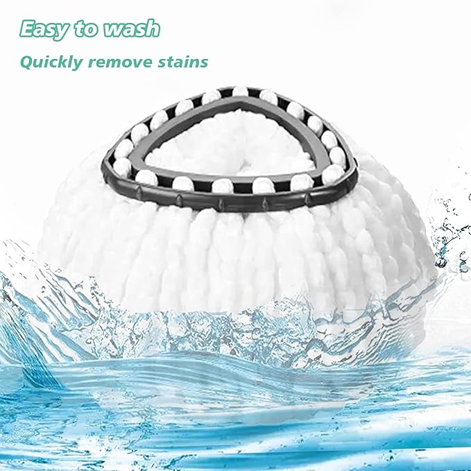 10 PCS Spin Mop Replacement Head,100% Microfiber Mop Heads Replacements Compatible with Cedar Easywring 1-Tank System, 360 Degree Round Spin Mop Replacement Head for Easy House Cleaning Floor Mopping