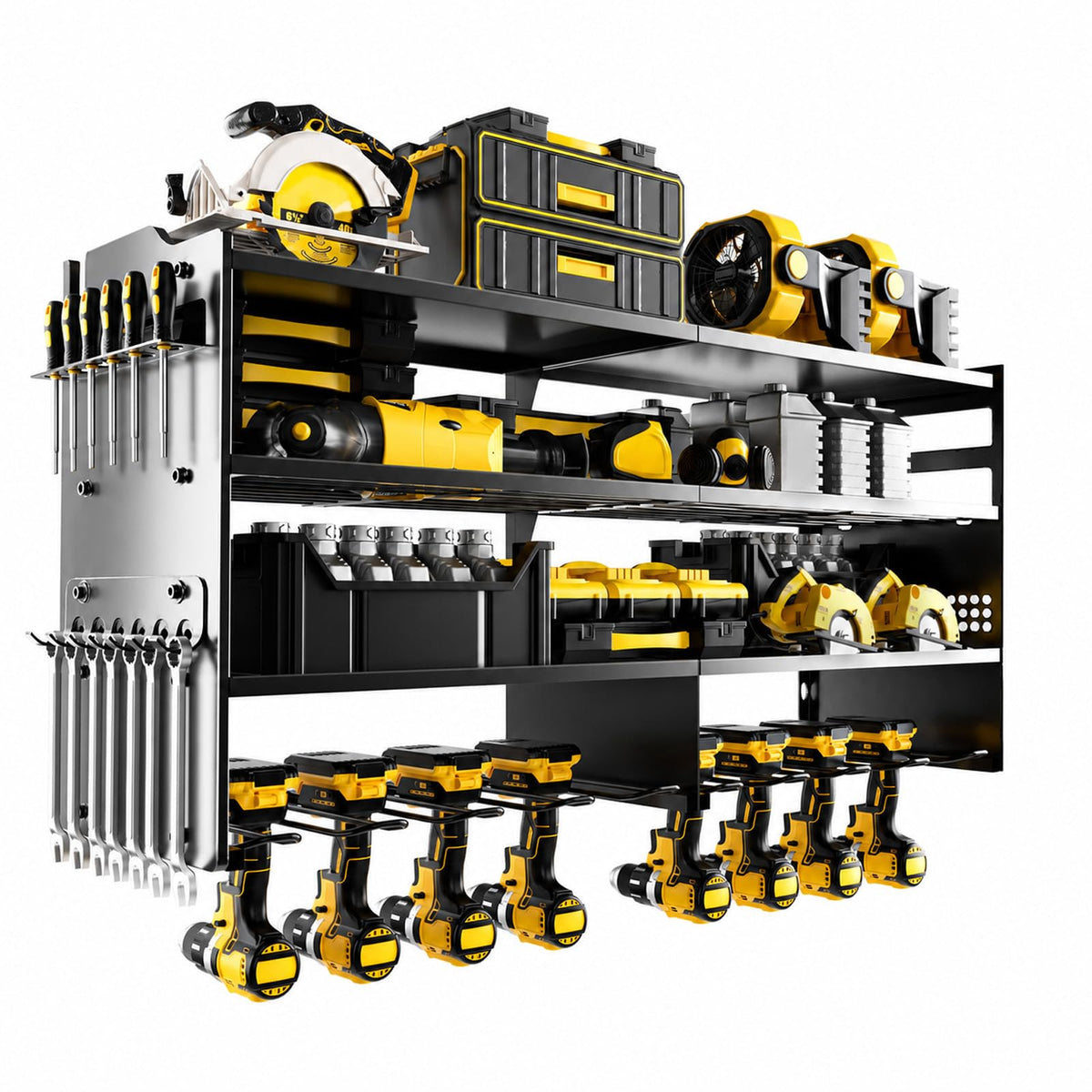 oviitech Large Power Tool Organizer Wall Mount Black - Image 1