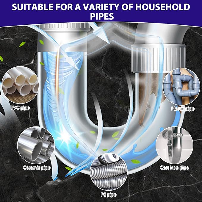Pipeline Dredging Agent, Pipe Dredge Drain Cleaner, Sink Drains Hair Clog Remover Cleaner, Toilet Unclogger Heavy Duty,Bathroom Shower Unclog Clogged Drain, Compatible with All Pipe Materials（500ml）