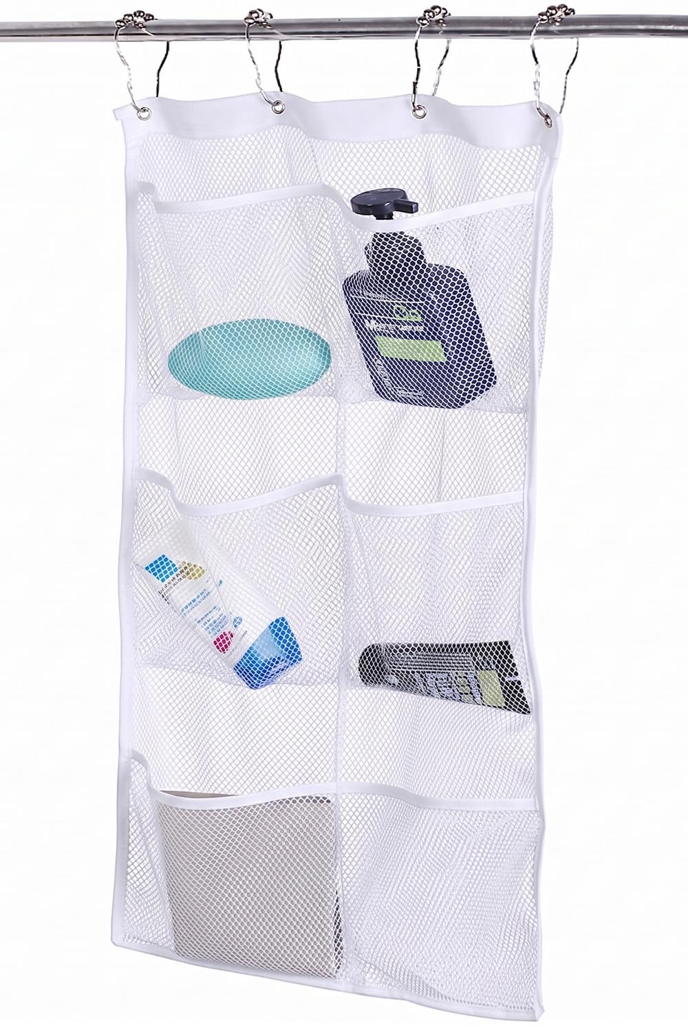 ALYER 6 Storage Pockets Hanging Mesh Shower Caddy,Space Saving - Image 1
