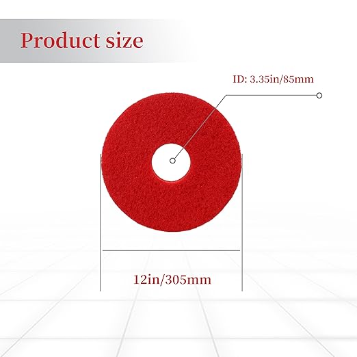 12”Cleaning Orbiter Floor Pads 437.049 for Oreck ORB550MC Orbiter Floor Machine - Red 2pcs