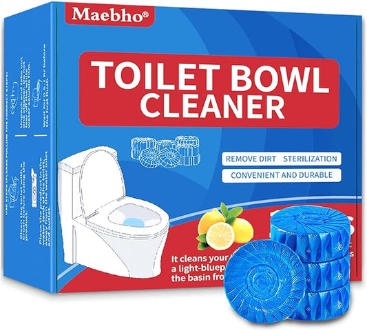 Toilet Cleaning Tablets, Toilets Bowl Cleaner Tablets - Automatic Septic-Safe Tank Cleaner Fast-Dissolving, Safe for All Toilets, Septic Tanks & Pipes (12pcs)