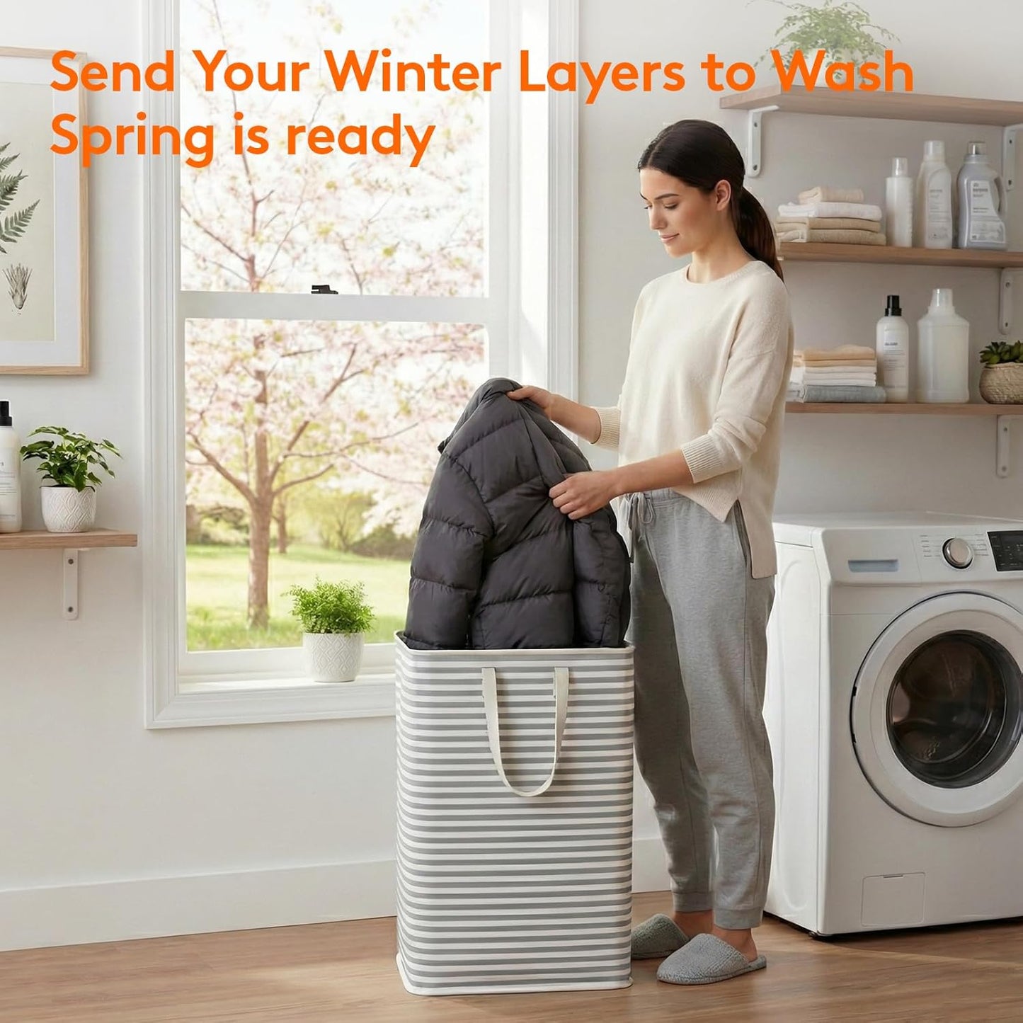 2-Pack Collapsible Laundry Hamper 80L Each — Freestanding, Waterproof & Foldable for Bedroom & Laundry Room | Nestify