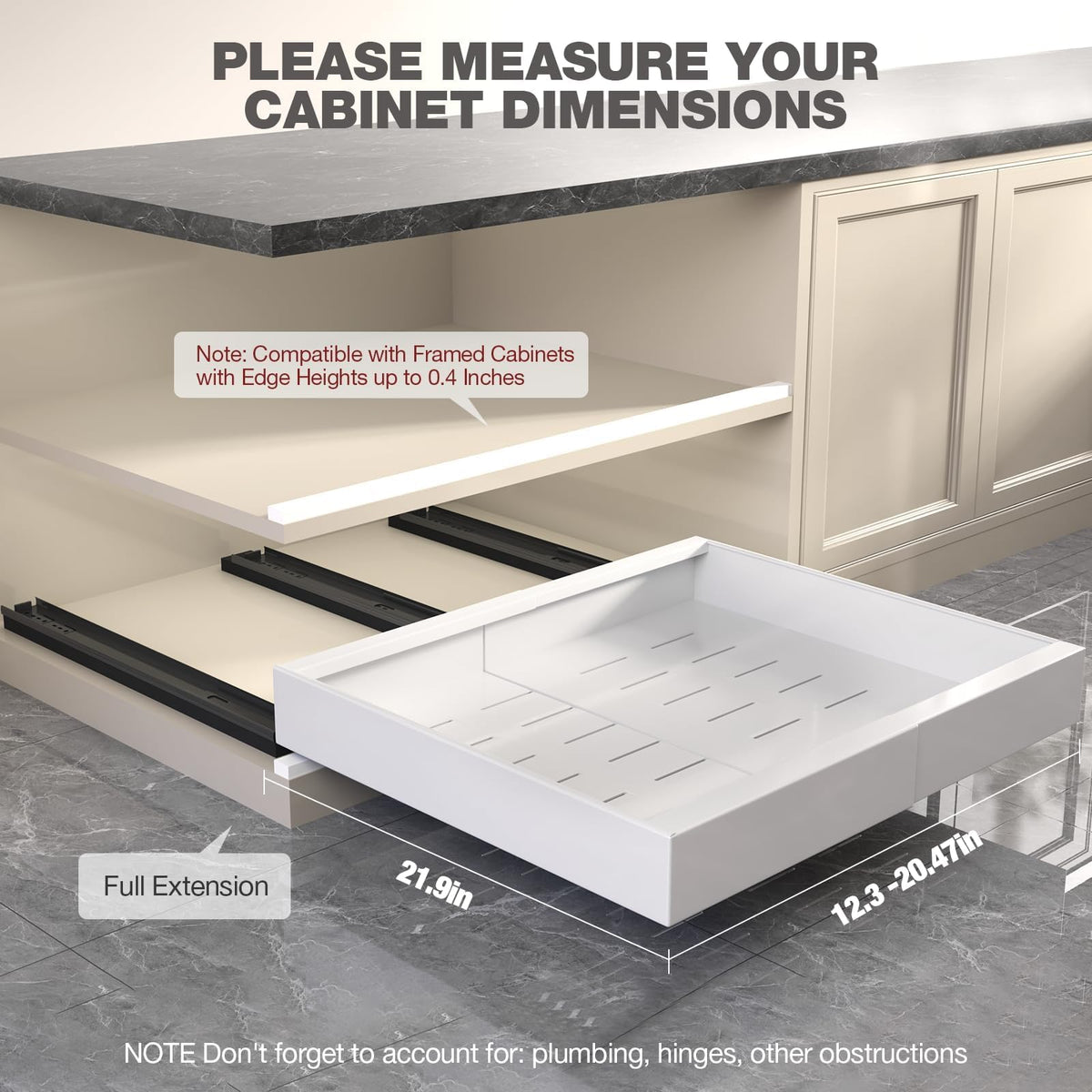 Seinloes 2 Pack Pull Out Cabinet Organizer 22" Deep, | All Products - Image 68
