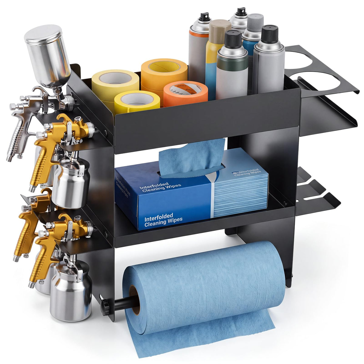 Hicarer Paint Gun Rack Paper Towel Shelf Wall Mount Organizer - Image 1