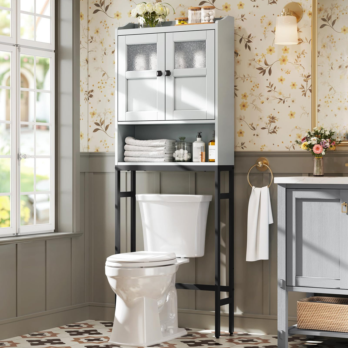 Over The Toilet Storage Cabinet, Bathroom Organizer Over - Image 1