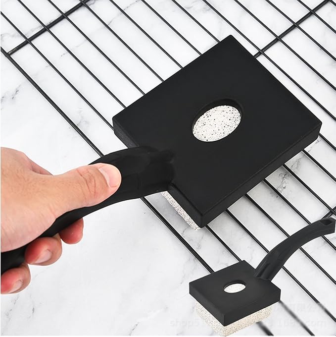 Pumice BBQ Grill Cleaner;Grill Cleaning Bricks Cleaner with Handle;Grill Stone Cleaning Block;BBQ Stone Grill for Grillin;Grill Pumice Stone Cleaner for Outdoor Grill(3 Pack), Black